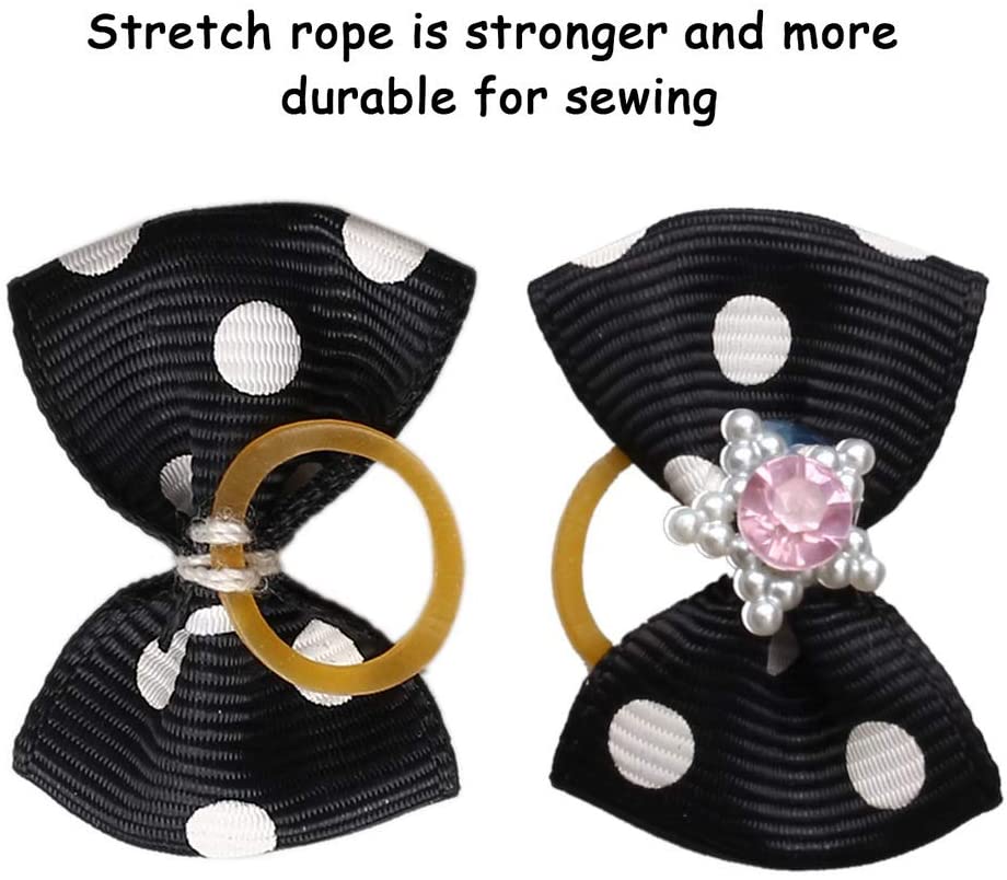 nuosen 50PCS Dog Hair Bows,Pet Hair Bows Tie Puppy Rubber Bands Hair Grooming Accessories - Image 4