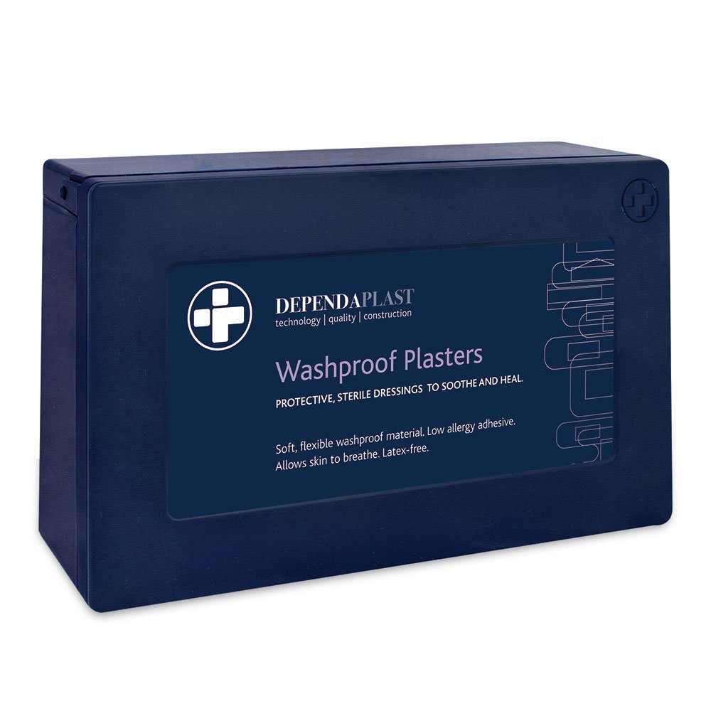 Dependaplast Washproof Plasters Assorted - Flexible PU Plastic Film, Secure Adhesive, Breathable, Waterproof - Box of 120
