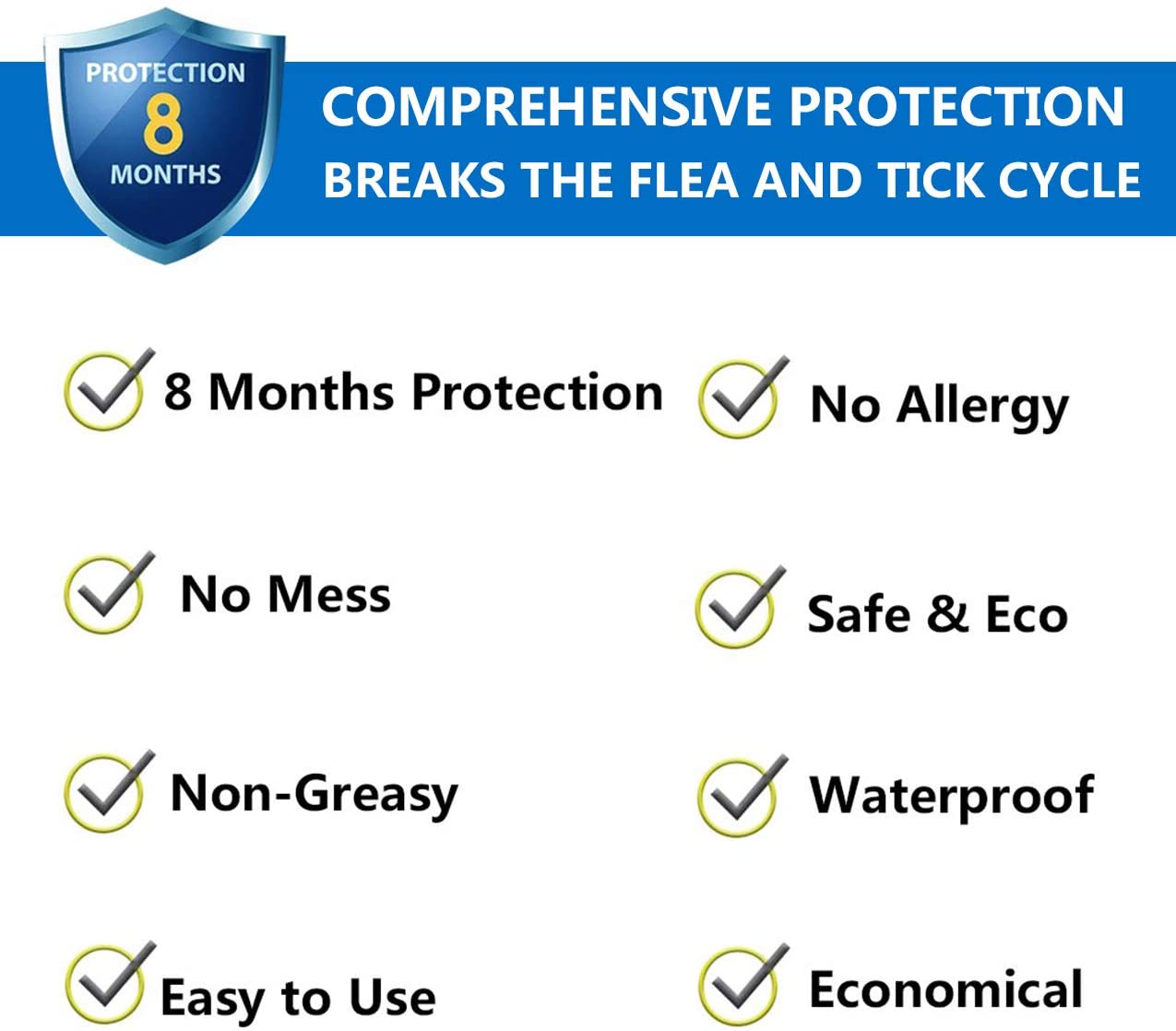 PROZADALAN Flea and Tick Collar for Dog Waterproof, 8 Month