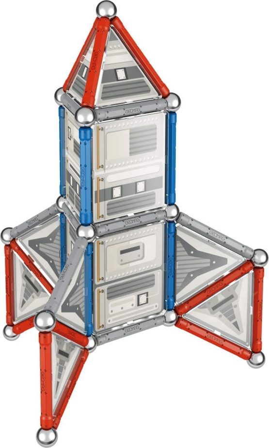 Geomag 810 Special Edition Magnetic Construction NASA Rocket, 84 Pieces, White/Grey/Red - Image 3
