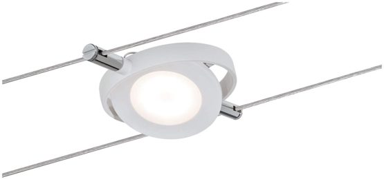 Paulmann 94088 LED 1x4W RoundMac System 12V DC spot Cable luminaire incl. Fixed lamp, Silver, Integriert, 4 W, Matt White