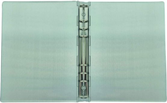 Alassio 40111 Aluminium Ring Binder Notebook Silver Notepad Folder Approx. 24.5 × 18.5 × 2.5 cm, Metal Ring Binder A5 Aluminium Ring Binder for pad A5 - Image 2