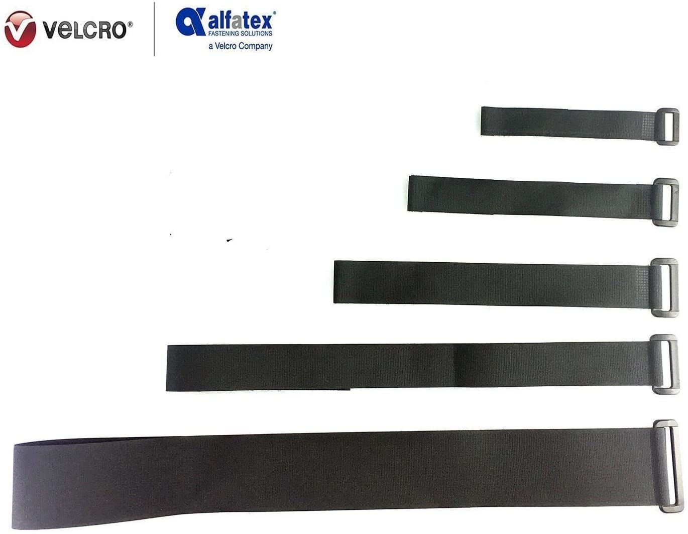 AlfatexÆ 2 x Velcro Cable Ties with Buckle 3cm x 30cm x 2, Black, 3cmx60cm - Image 4