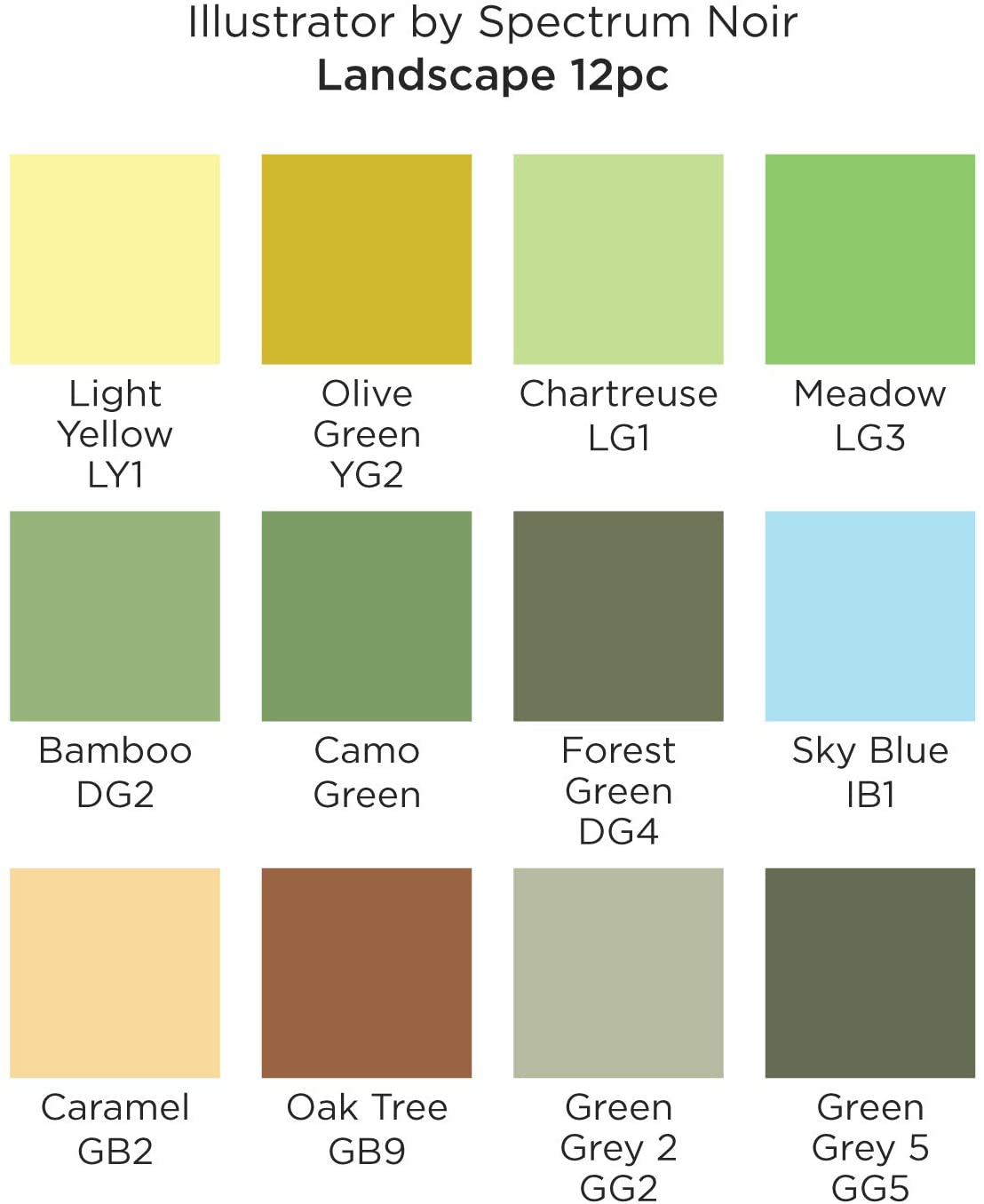 Spectrum Noir Illustrator Alcohol Dual Nib Marker Pens, Landscape, Pack of 12, 19 x 18.4 x 2.1 cm, 1 count (Pack of 12) - Image 4