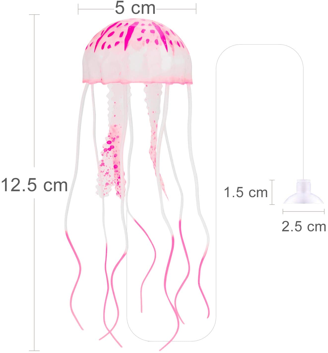 Uniclife 6 PCS Colorful Jellyfish Ornament with Glowing Effect Imitative Aquarium Decoration Addition Lifelike Realistic Silicone Floating Decor for Fish Tank Landscape - Image 4