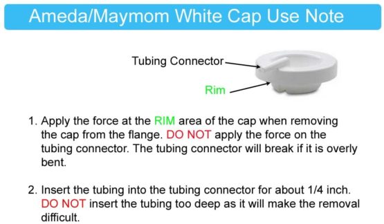 Maymom Tubing Parts for Ameda Purely Yours Pumps; (2 Tubes with caps/Connector); Can Replace Ameda Tubing, Ameda Tubing Connector and Ameda White Caps - Image 2