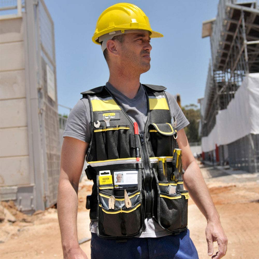 Stanley Fatmax FMST1-71181 "Pro" Tool Vest, Yellow/Black, XL - Image 4