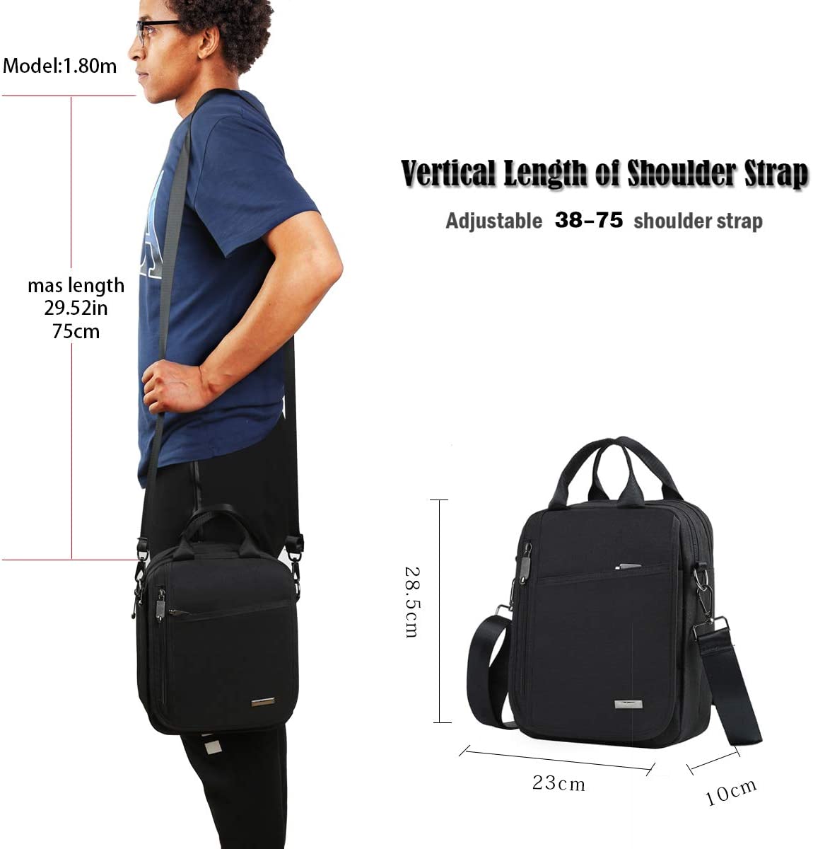 Eshow Men Shoulder Bag Nylon Satchel Handbags Crossbody Bags for Mens ...
