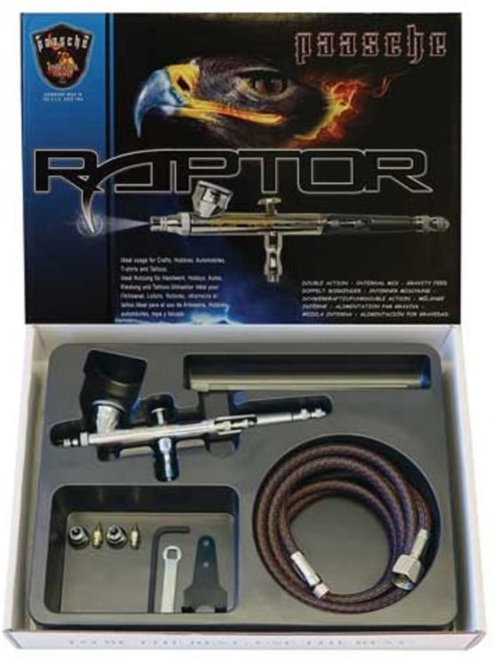 Paasche Airbrush Raptor Gravity Feed Airbrush, Multi-Colour, 25.4 x 19.05 x 4.45 cm