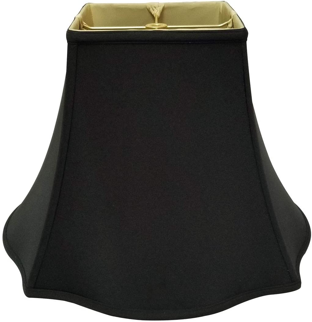 Royal Designs Fancy Square Bell Lamp Shade, Black, 4 x 10 x 8.5