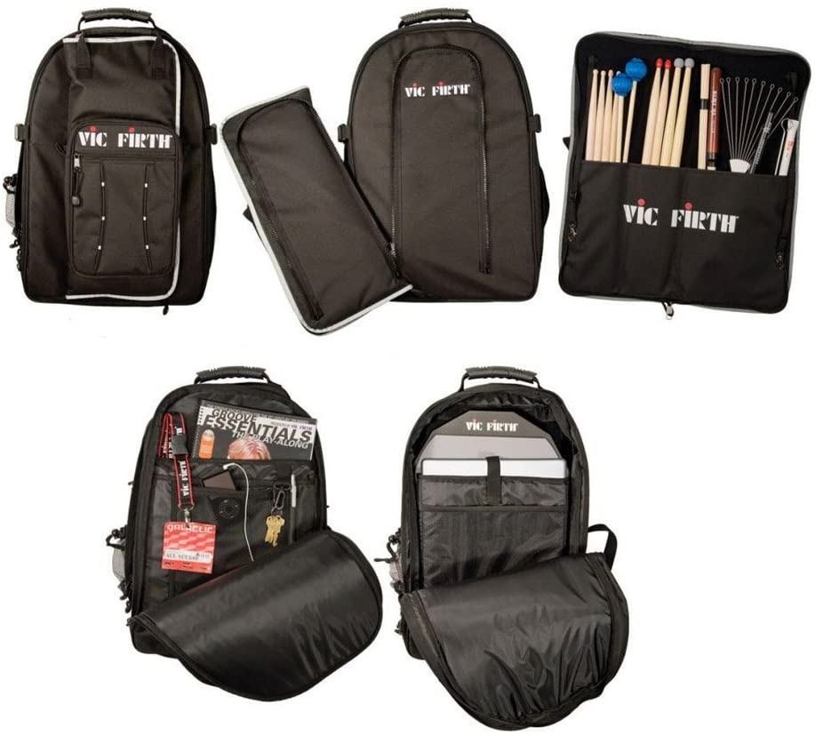 Drummers Multi-compartment Backpack Vic Firth VicPack Black with Logo