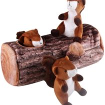IFOYO Squeak Dog Toys, Large Durable Squirrel Hide and Seek Puzzle Plush Dog Toys for Medium/Small Dogs, Pets, Halloween Christmas Dog Toy