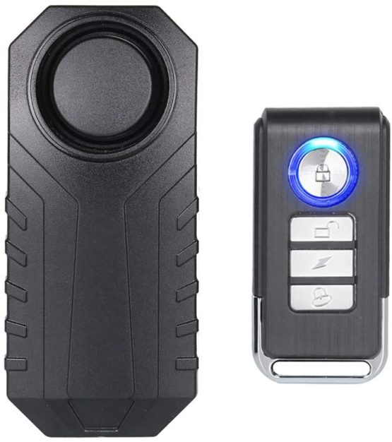 Mengshen Bicycle Alarm, Wireless Anti-Theft Burglar Security Alarm for Bike Motorcycle Car Mobility Scooter Vehicles Door Window, 113db Super Loud and Waterproof (Remote Control Included)
