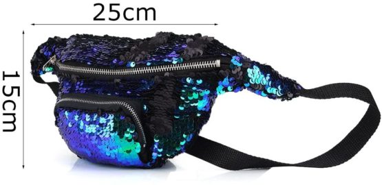 VGEBY1 Waist Bag, Women Fashionable Sequins Shining Waist Pouch Single Shoulder Bag Accessory - Image 3