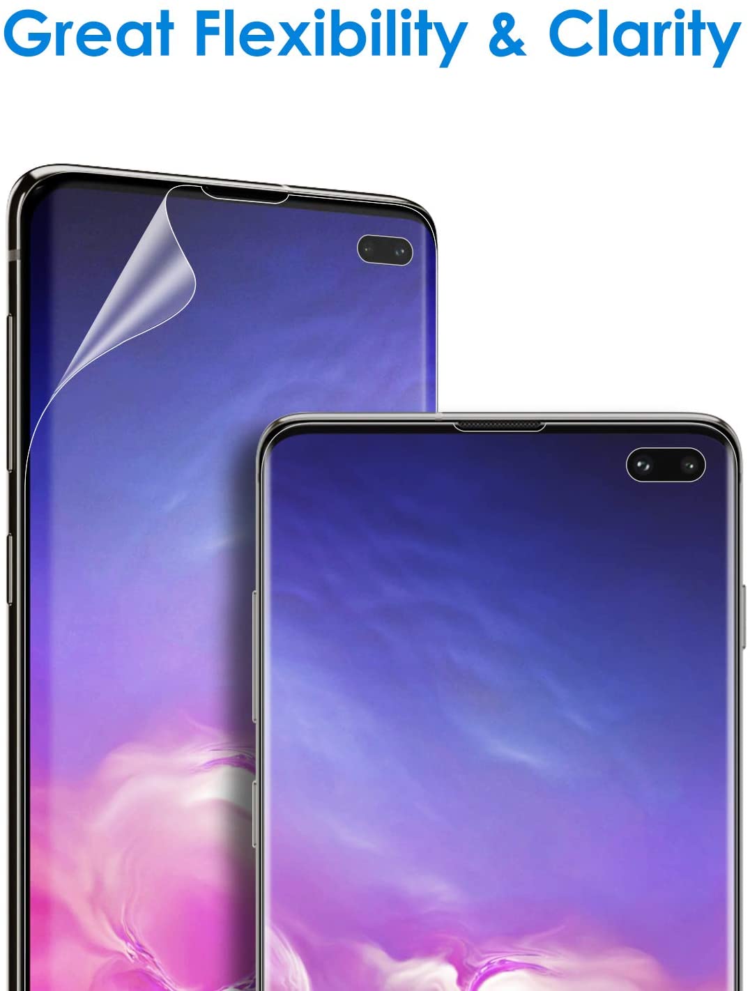 JETech Screen Protector for Samsung Galaxy S10 Plus S10+, TPU Ultra HD Film, Case Friendly, 2-Pack, Transparent - Image 3