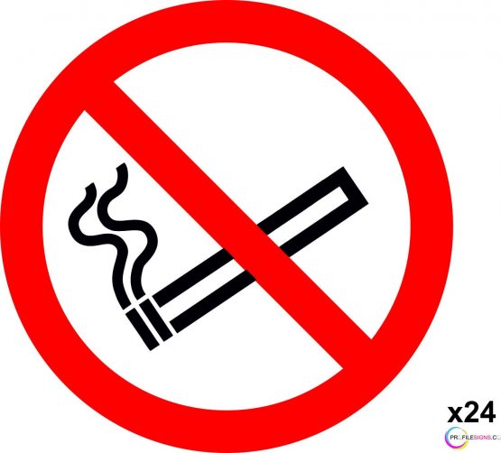 24 CLEAR NO SMOKING SIGNS - WINDOW STICKERS - 75MM - ISO Compliant - Ideal For Shop Car Van Bus Shop Taxi Cab Coach - QUALITY SCREEN PRINT BY PROFILESIGNS - Image 2