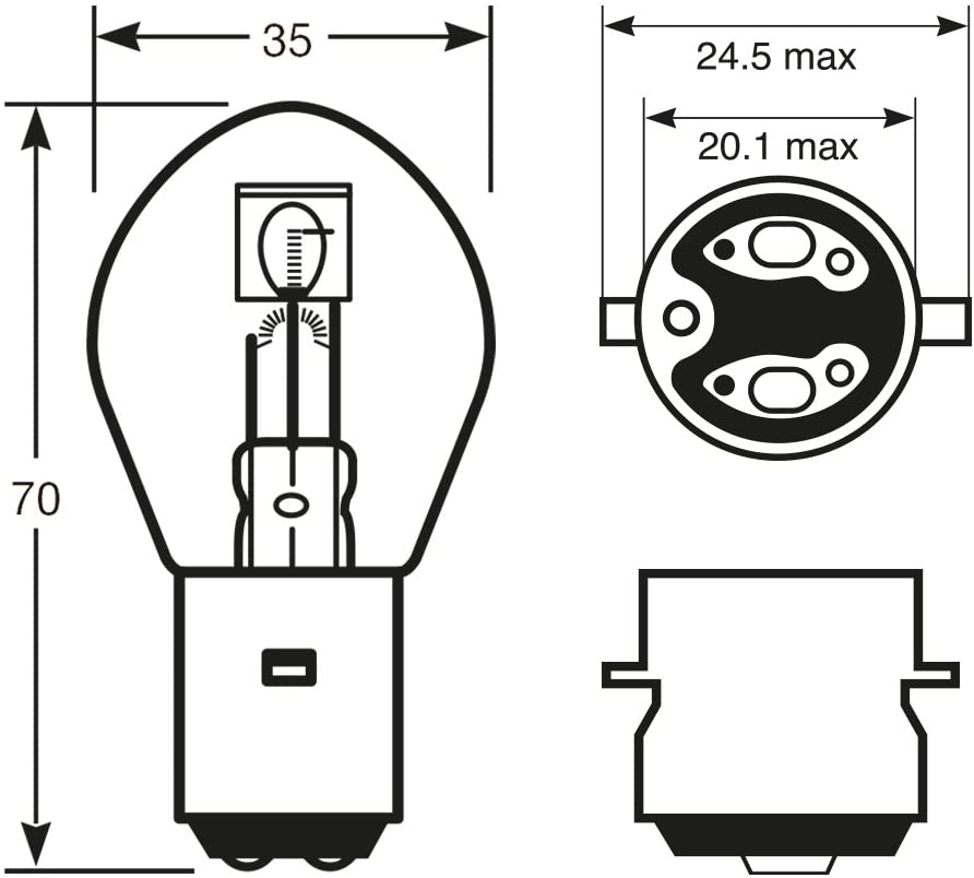 1x Ring BA20D 6v 35/35w Bosch Headlamp Headlight Bulb - R393, Yellow - Image 2