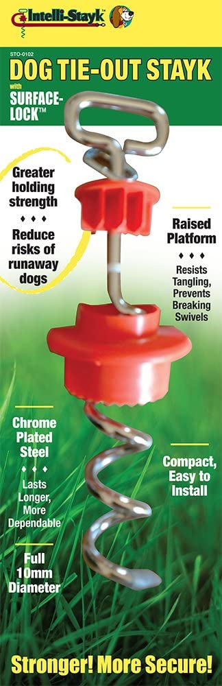 Intellileash Dog Tie Out, Orange - Silver, Intelli-Stayk - Image 4
