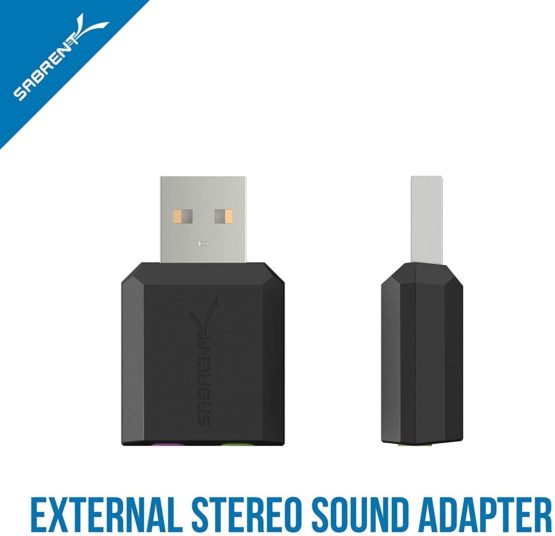 Sabrent USB External Stereo Sound Adapter for Windows and Mac. Plug and play No drivers Needed. (AU-MMSA) - Image 2