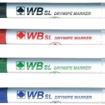 Hainenko WB SL Dry Wipe Marker with Fine Bullet Tip - Assorted (Pack of 4)
