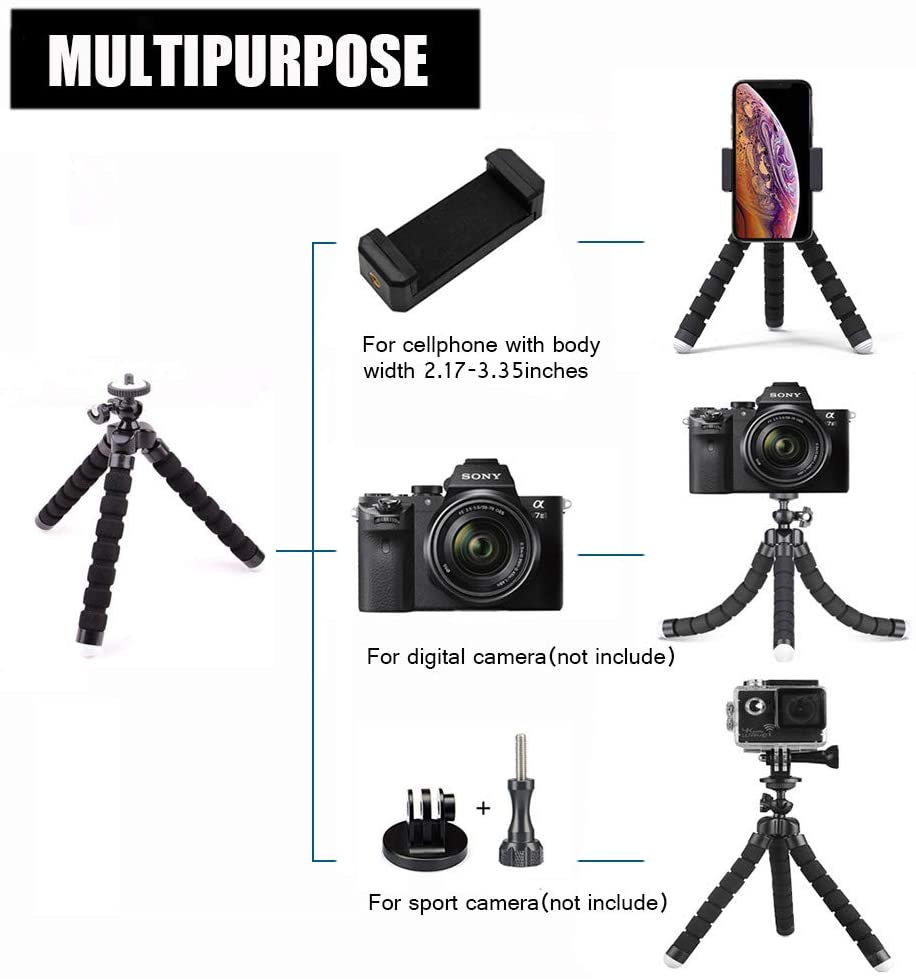 JUMKEET Phone Tripod, Mini Portable Tripod with Bluetooth Control - Image 4