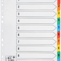 5 Star Maxi Index Extra-wide 230 micron Card with Coloured Mylar Tabs 1-10 A4 White