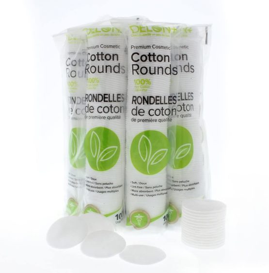 DELON+ Premium Cotton Rounds with Aloe Vera & B5 Provitamin - 100 Count - Image 2