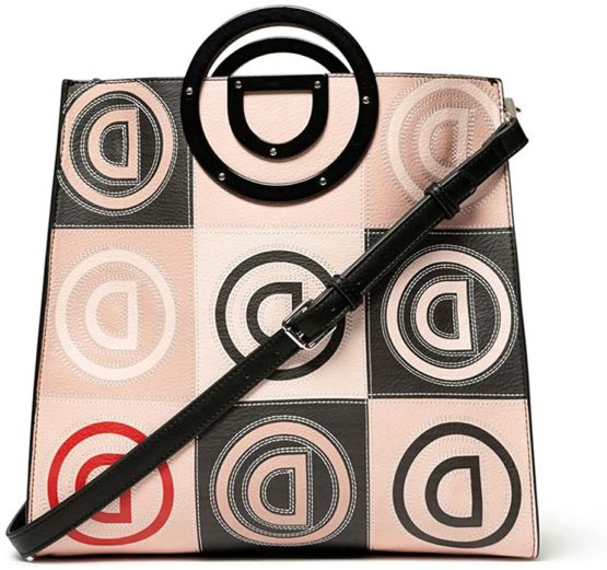 Desigual Women's Bols_Logo Patch Merlo Handbag Beige (Beige) - Image 2