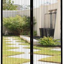 EXTSUD Magnetic Fly Screen Door Keep Insects Out Mosquito Door Screen Easy to Install without Drilling Top-to-Bottom Seal Automatically for Balcony Sliding Living Room Children's Room, 90x210 cm
