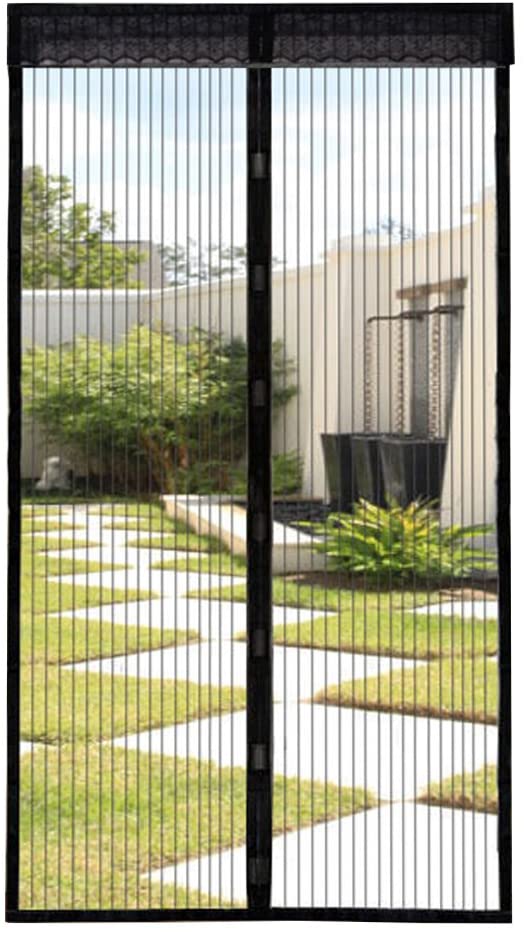 EXTSUD Magnetic Fly Screen Door Keep Insects Out Mosquito Door Screen Easy to Install without Drilling Top-to-Bottom Seal Automatically for Balcony Sliding Living Room Children's Room