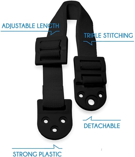 Anti-Tip Television and Furniture Anchor Strap for Child Safety (4 Pairs) by Boxiki Kids. Quakehold and Safety Straps for Child Proofing Your Home.… (Black) - Image 3