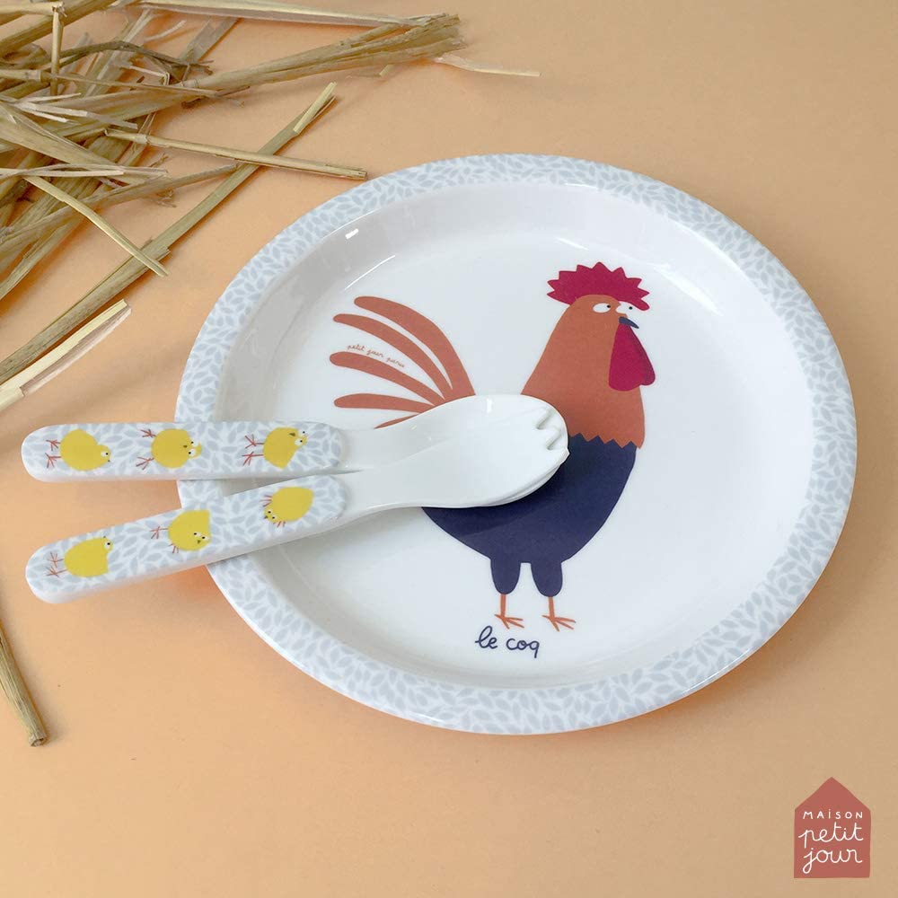 Petit Jour Paris - Melamin Dishes Set The Farm - to Increase Your Autonomie!, multicoloured