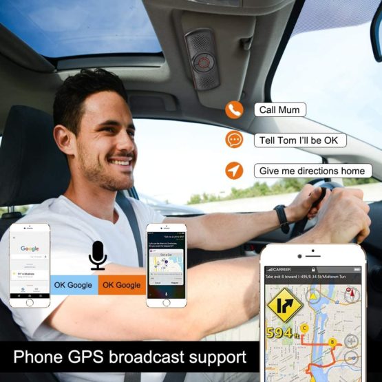 NETVIP Bluetooth Car Speakerphone Sun Visor Bluetooth 4.2 Handsfree Car Kit Audio Speakerphone TF Music Player Wireless Sun Visor Player Multifunction Stereo Music Speaker Dual Link Connectivity - Image 2