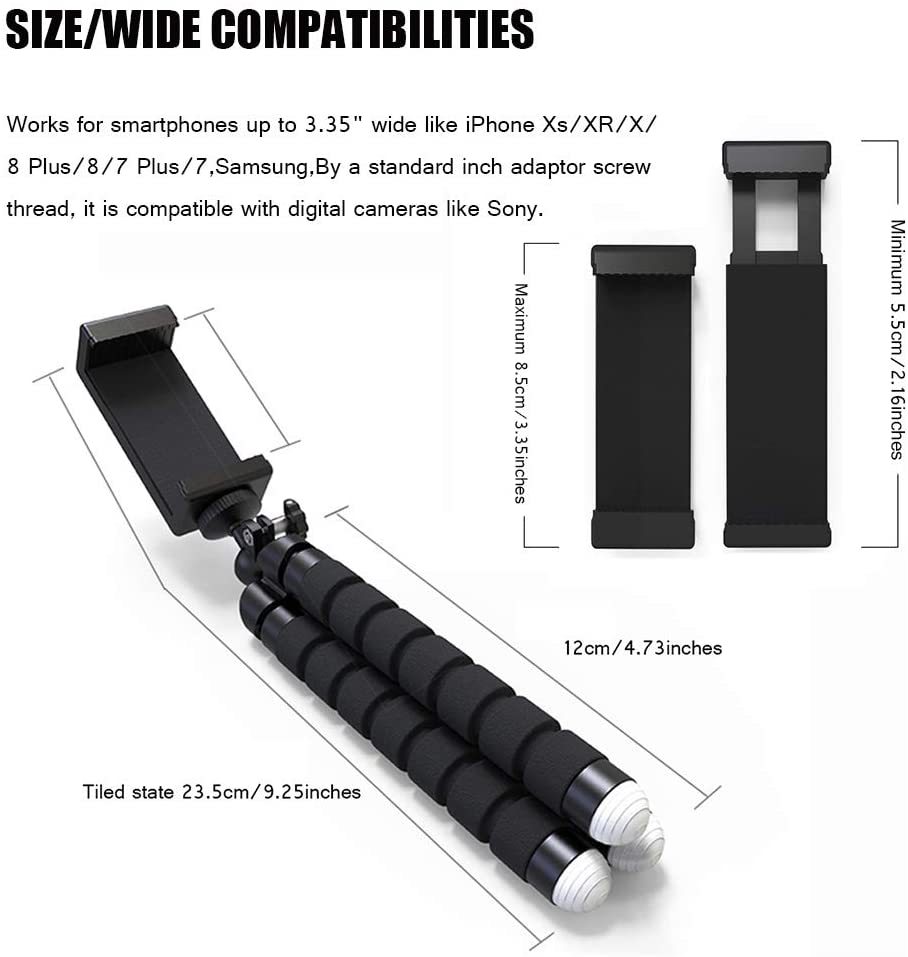 JUMKEET Phone Tripod, Mini Portable Tripod with Bluetooth Control - Image 3