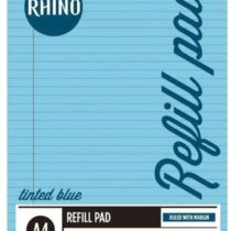 RHINO Stationery Special Education A4 Refill Pad Blue Tinted Paper | 100 Page | 8mm Ruled with Margin School Notepad Premium Writing Paper