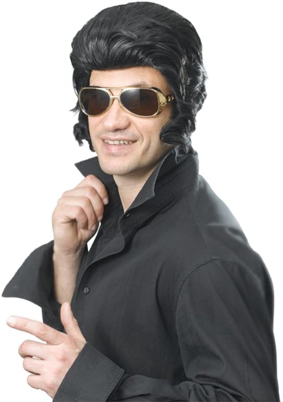 Bristol Novelty BW580 Big Sideburns and Rock Star Wig, Black, One Size