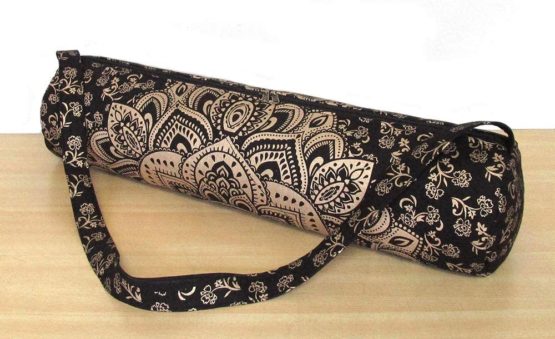 ICC Black Gold Mandala Full-Zip Exercise Yoga Mat Carry Bag Gym Beach Pilates Carrier Bags Hippie Mandala Indian Cotton Bag - Image 2