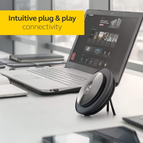 Jabra Speak 710 Speaker Phone - Microsoft Certified Portable Conference Speaker with Bluetooth Adapter and USB - Connect with Laptops, Smartphones and Tablets, Black - Image 3