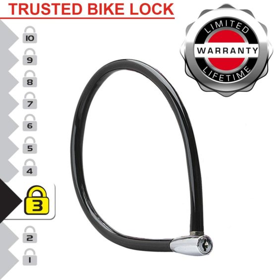 MASTER LOCK Bike Cable Lock [Key] [55 cm Colourful Cable] [Outdoor] 8630-F - Ideal for Bike, Electric Bike, Skateboards, Strollers, Lawnmowers and other Outdoor Equipments - Image 2