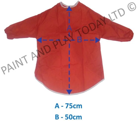 Children's Waterproof Play Apron - Age 8-10 Years - Painting, Baking, Cooking, Smock - Red - Image 2