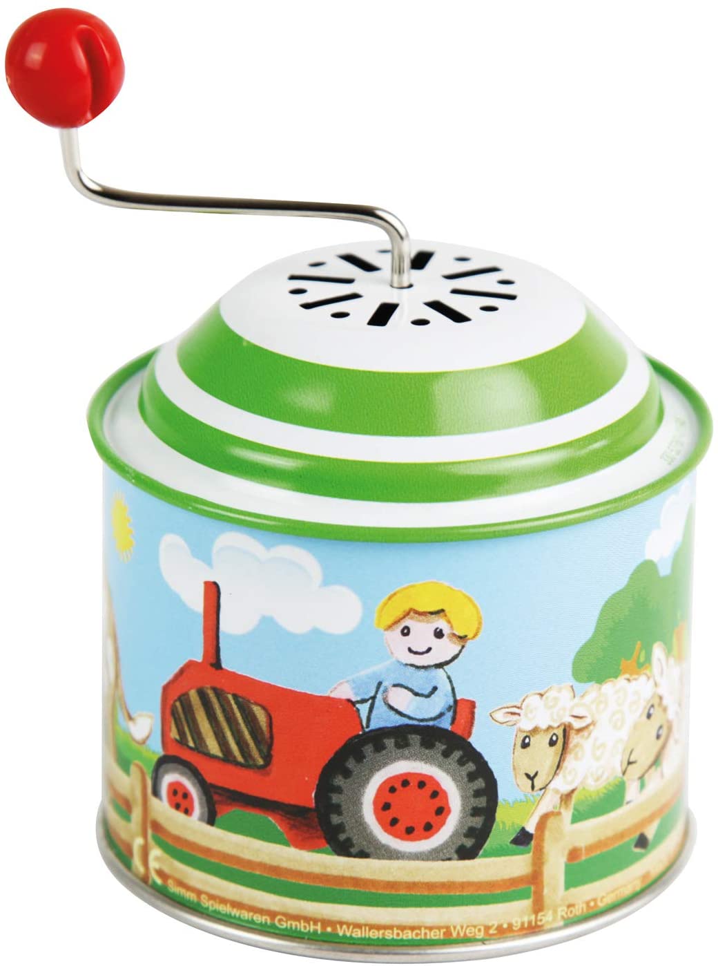 Die Blechfabrik Music box with music Old McDonald had a farm, Farmhouse