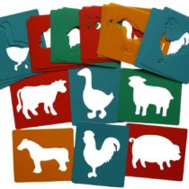 Art Straws HP12054 24 Individual Stencils (4 of Each), Farm Animals