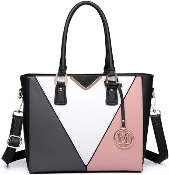 Miss Lulu Leather Look V-Shape Shoulder Handbag