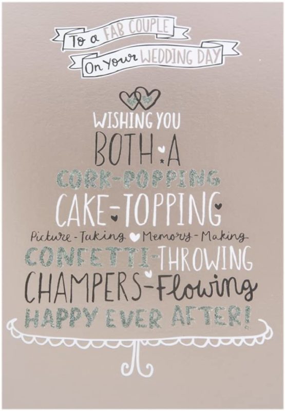 Hallmark Wedding Contemporary Platinum Gold Foil Card - Medium