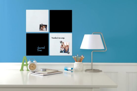 Rexel Magnetic Dry Wipe Personal Whiteboard, 360 x 360 mm Frameless Square Tile Design, Includes Marker, Magnets and Fitting Kit, White, 1903802 - Image 4