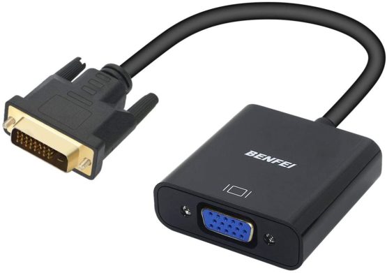 Active DVI-D to VGA Adapter, Benfei DVI-D 24+1 to VGA Male to Female Adapter