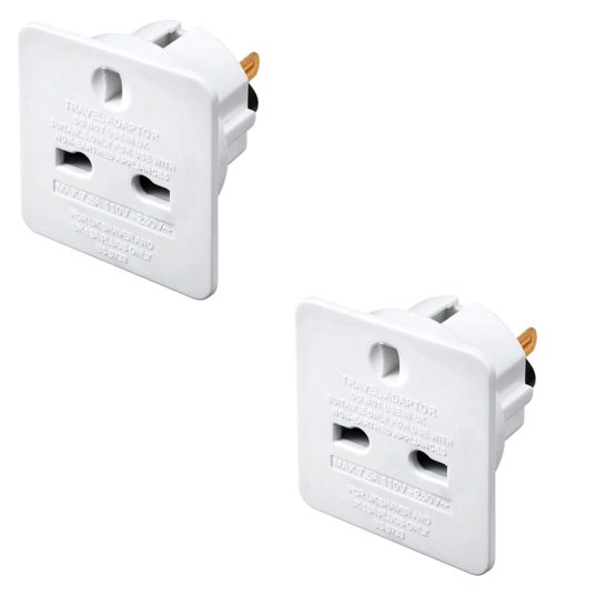 Masterplug Twin Pack UK to USA, China, Canada, Japan, Australia, New Zealand Electrical Travel Adapter