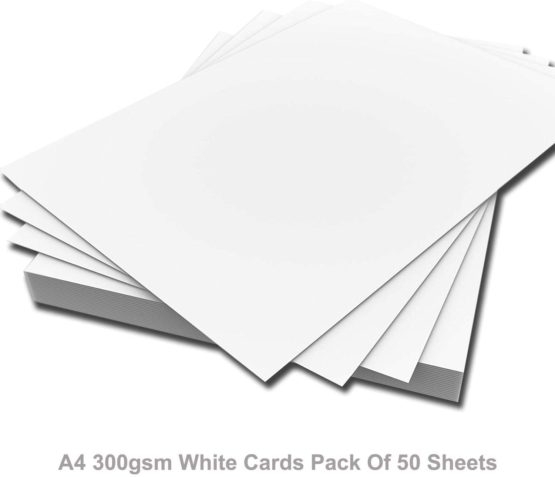 ARK A4 Premium Thick White Printer Craft Card 300gsm (Pack of 50 Sheets)