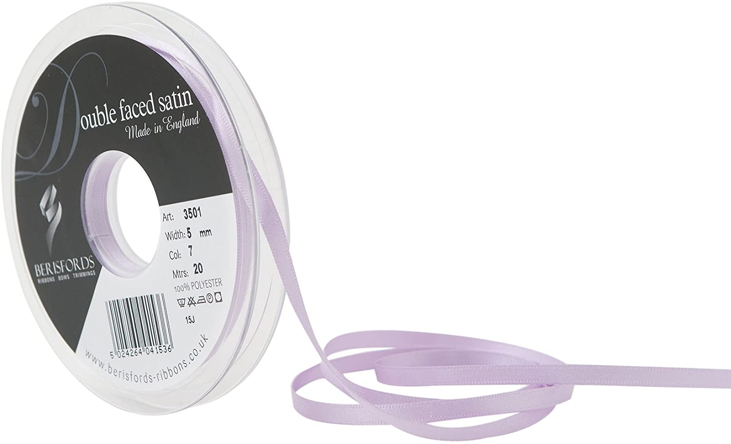 Berisfords Double FACE Poly Satin Ribbon, Helio, 5 mm