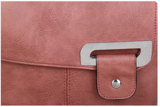 New Women's 2 Compartments High Quality Faux Leather Flip Handbag Crossbody Messenger Shoulder Bag - Image 4